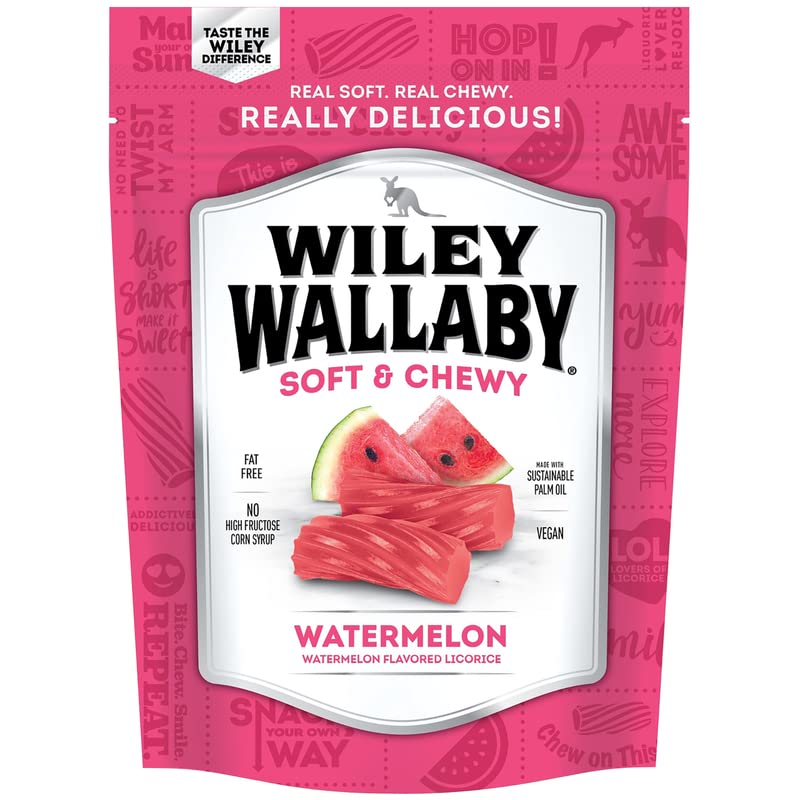 Kenny S Candy Wiley Wallaby Watermelon Licorice 10 Oz. - Case of: 10;10