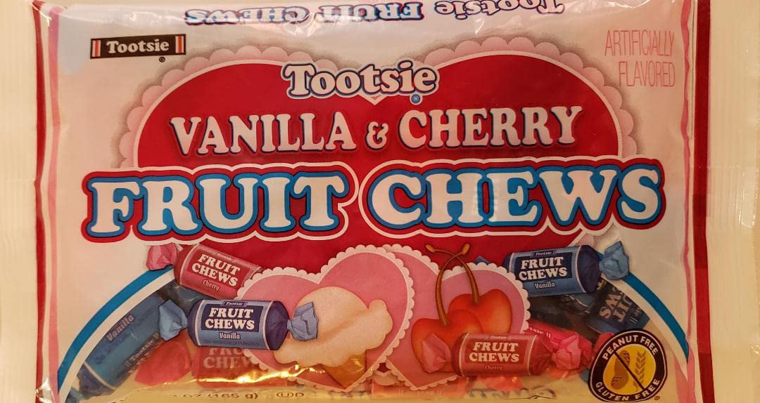 Tootsie Vanilla & Cherry Fruit Chews Net Wt 5.83 Oz (165g) Limited Edition Tootsie Rolls