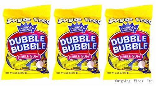 Dubble Bubble Gum 3.25 Ounce Bag (Pack of 3) – Individually Wrapped Sugar Free Bubble Gum