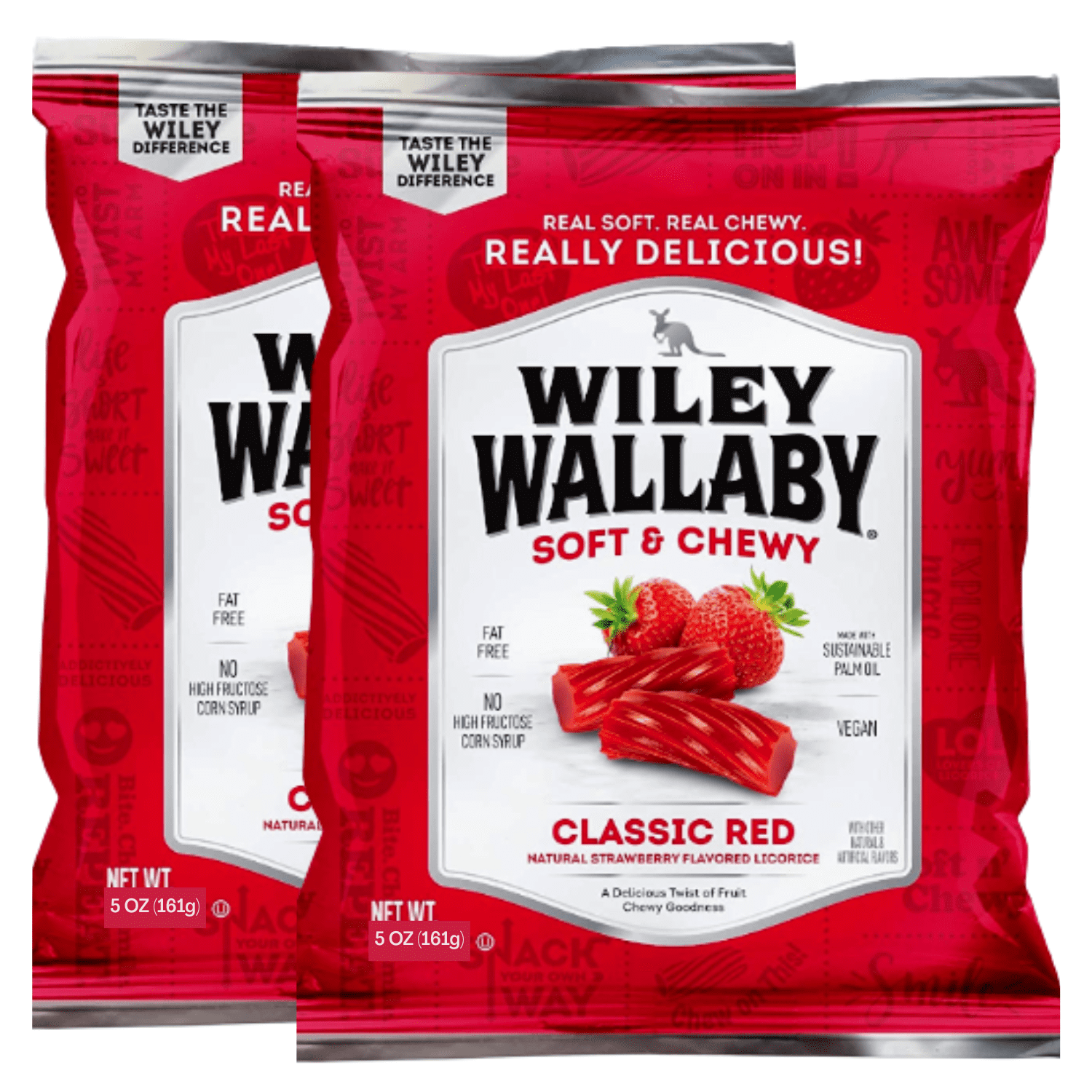 Wiley Wallaby Classic Red Licorice Bag Gourmet Australian Style Soft and Chewy Licorice Candy Twists Great for Snacks Movie Nights Picnics Halloween G