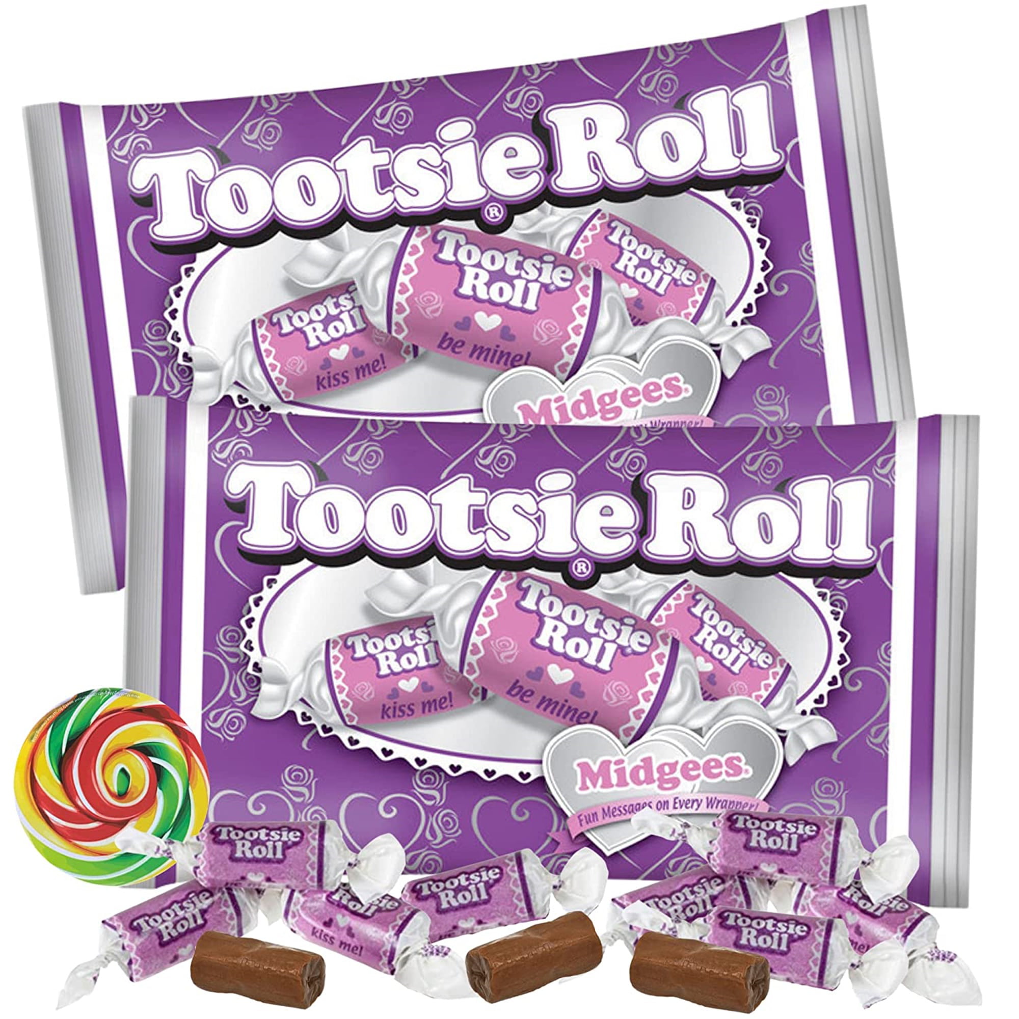 Tootsie Roll Midgees  Chocolate Valentines Candy Treats  2 Pack  12 Ounces Each