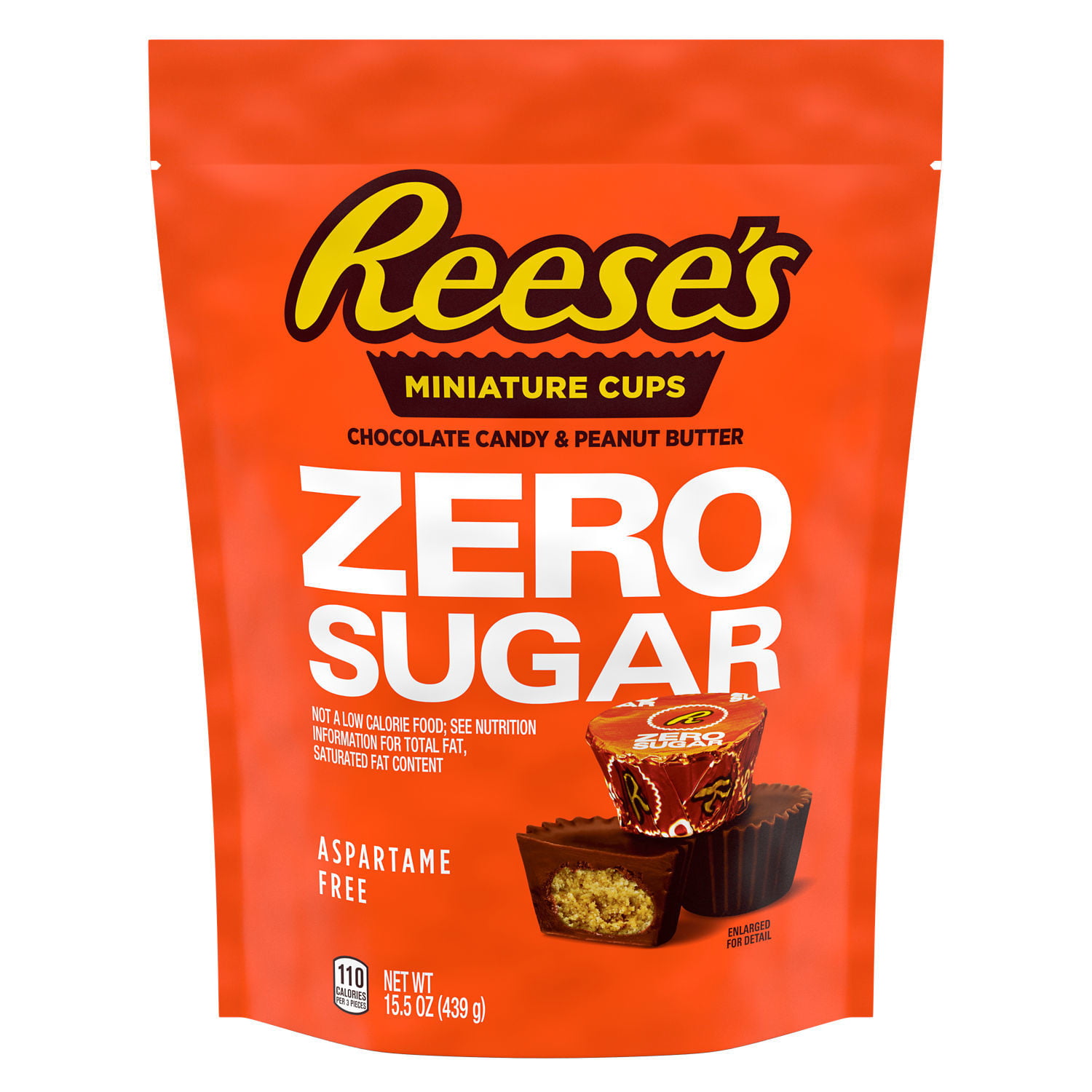 Reese S Zero Sugar Miniatures Chocolate Peanut Butter Cups Candy  Bag 15.5 Oz