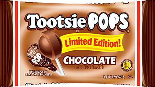 Tootsie Pops Tootsie Roll Pops Chocolate Flavor Limited Edition  Single Flavor Lollipop  13.2 Ounce Bag  13.2 Ounce