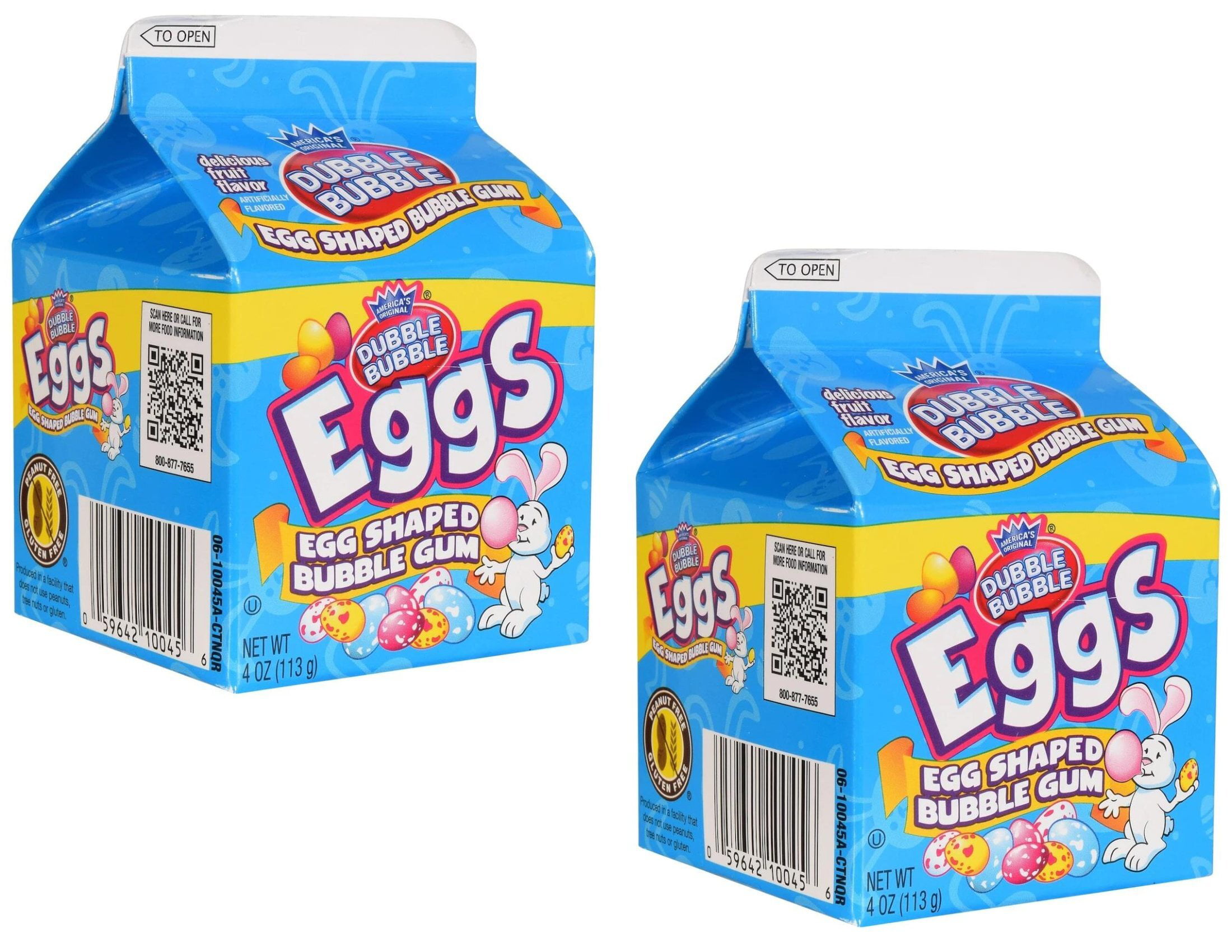 CGT Easter Dubble Bubble Egg Shaped Gum Cartons Fruit Flavor Spring Basket Stuffers Gift Basket Edible Dessert Toppers Decorations Snack Treat 4 Oz. (