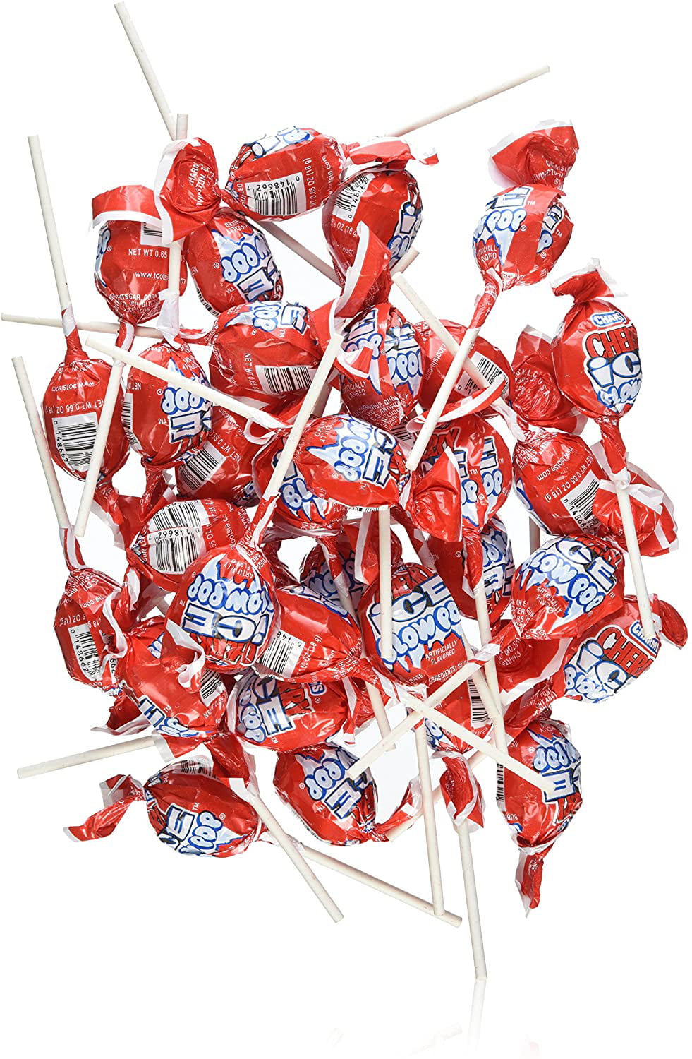 Charms Blow Pops Lollipops  1kg  Cherry Ice Flavor  48 Count per Box - 1 Box