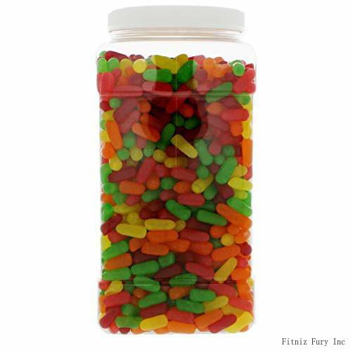 Mike & Ike Chewy Fruit Candy 7LB - Original Soft Chewy Fruit Candy in 128 FL OZ Gift Ready Reusable Square Jar