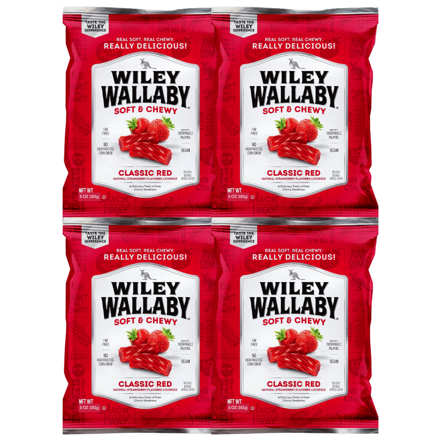 Wiley Wallaby Classic Red Licorice Bag Gourmet Australian Style Soft and Chewy Licorice Candy Twists Great for Snacks Movie Nights Picnics Halloween G