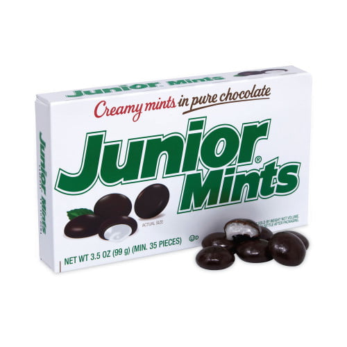 Junior Mints Theater Box  Dark Chocolate Mint  3.5 Oz Box  12 Count  (20900093)