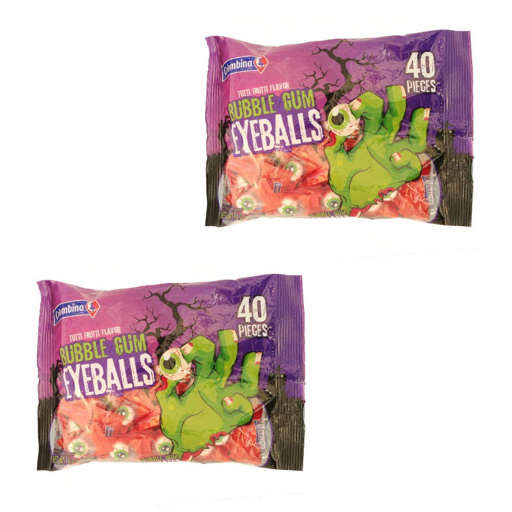 Columbina Scary Eyeballs Bubble Gum  40-ct. Bags ( 2 Pack )