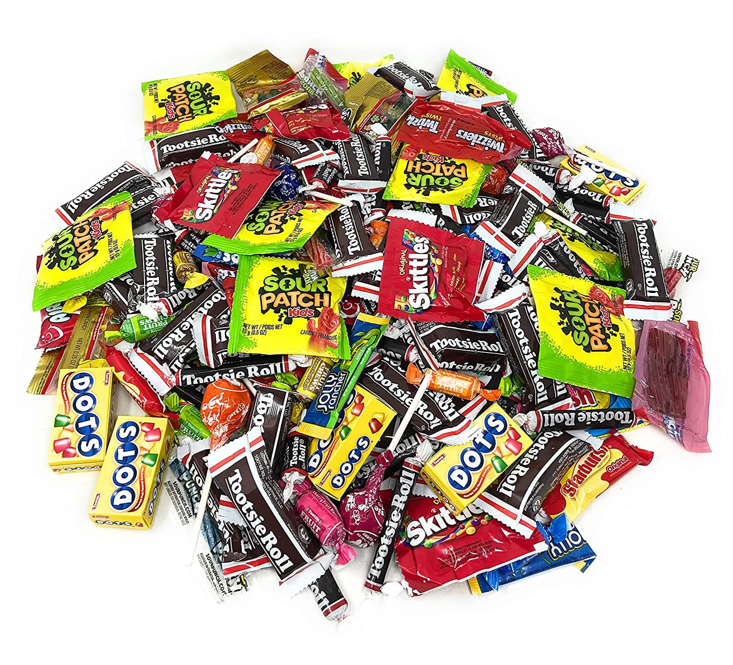 All American Classic Chocolate and Chewy Gummy Candy with Original Tootsie Rolls and Midgees Juniors Chews Snack Bars Individually Wrapped Variety Bul
