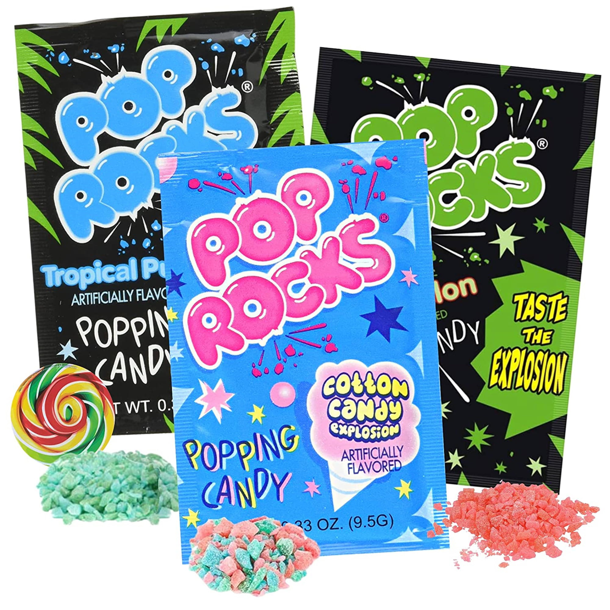 Pop Rocks Candy Pack  Popping Birthday Party Candy  Pack of 3  .33 Ounces per Bag
