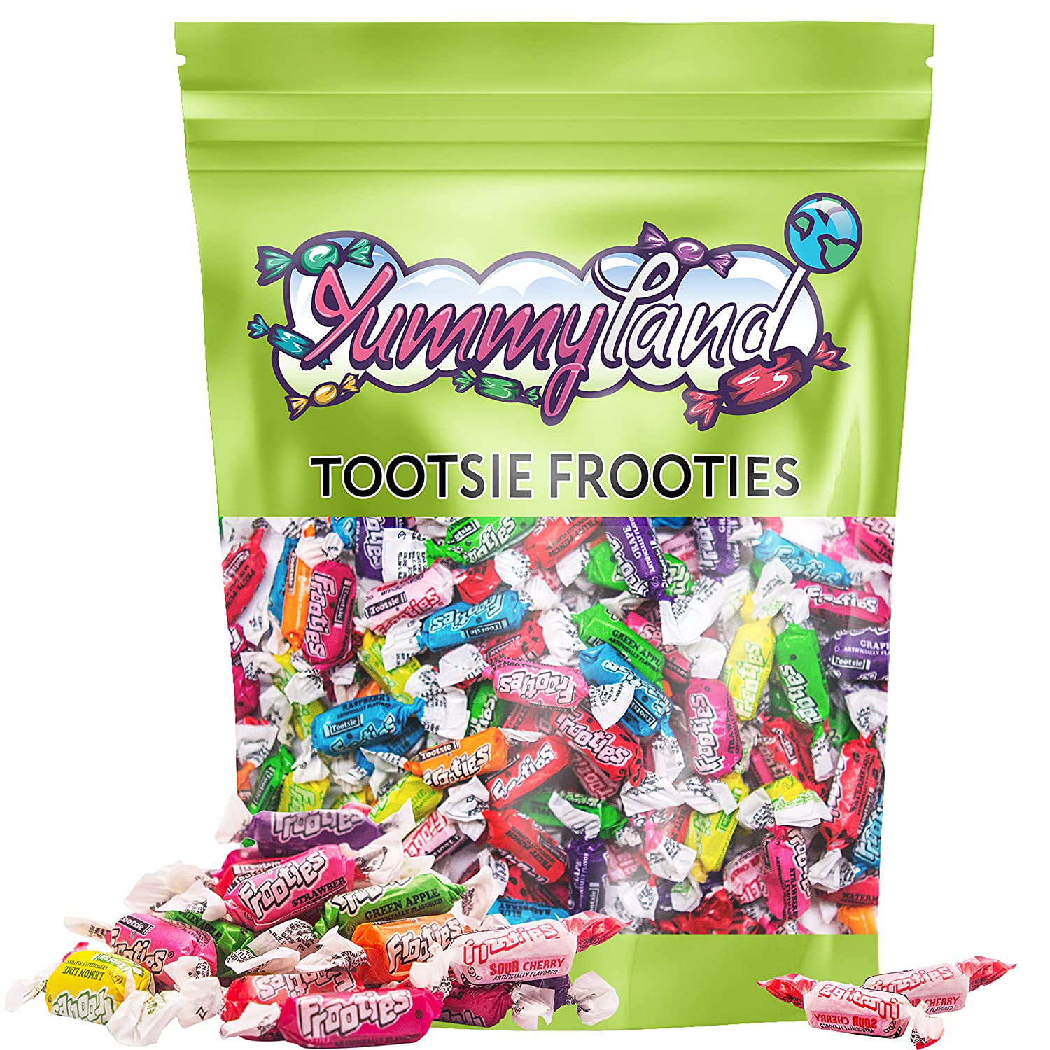 Tootsie Frooties Candy - 2 LB  10 Assorted Flavors of Tootsie Frooties  Variety Mix of Individually Wrapped Taffies - Gluten-Free - 2 Pounds