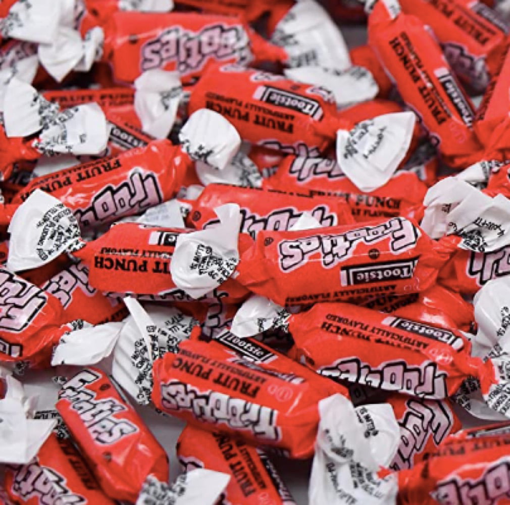 Frooties Fruit Punch Individually Wrapped Bulk Chewy Red Tootsie Roll Candy (2 Pound)