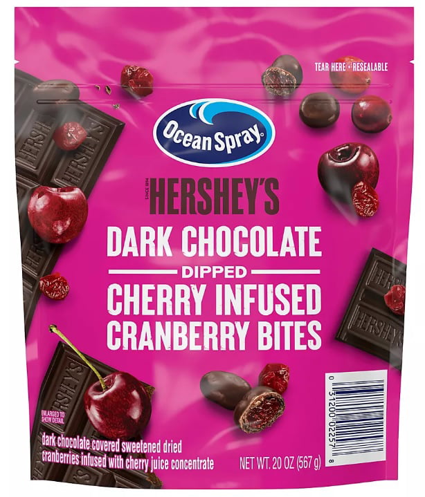 Ocean Spray Hershey S Dark Chocolate Dipped Cherry Infused Cranberries  20 Oz.