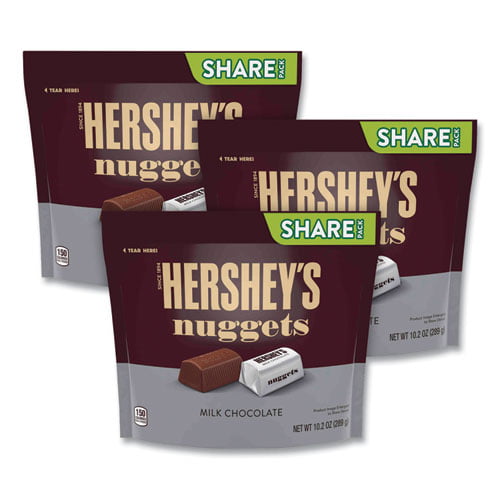 Hersheys Nuggets Share Pack  Milk Chocolate  10.2 Oz Bag  3/Pack  Delivered in 1-4 Business Days