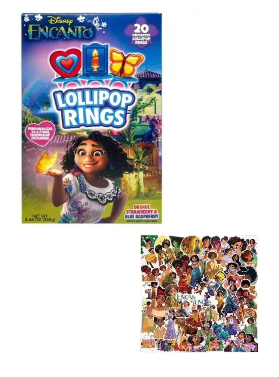 Encanto Valentine S Day Gummy Rings 22 Count and 50 Stickers