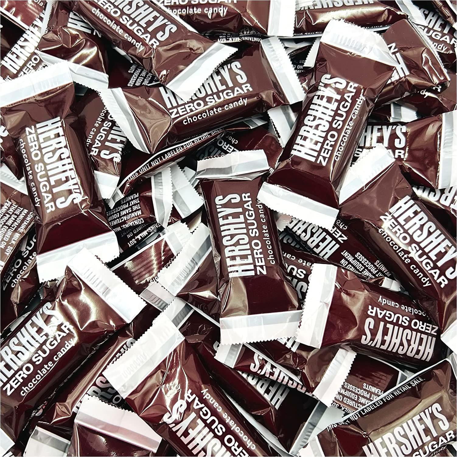Hershey S Zero Sugar Chocolate Candy Bars  Individually Wrapped (3 Pound Bag)