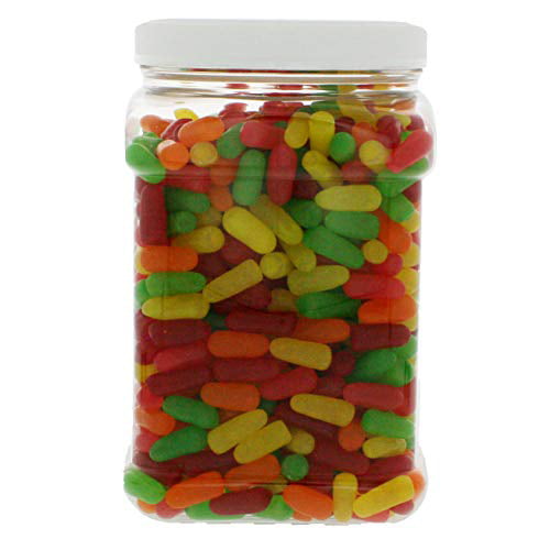 Mike & Ike Chewy Fruit Candy Bulk 3.5LB - Original Soft Chewy Fruit Candy in 64 FL OZ Gift Ready Reusable Square Jar