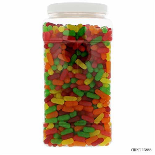 Mike & Ike Chewy Fruit Candy 7LB - Original Soft Chewy Fruit Candy in 128 FL OZ Gift Ready Reusable Square Jar