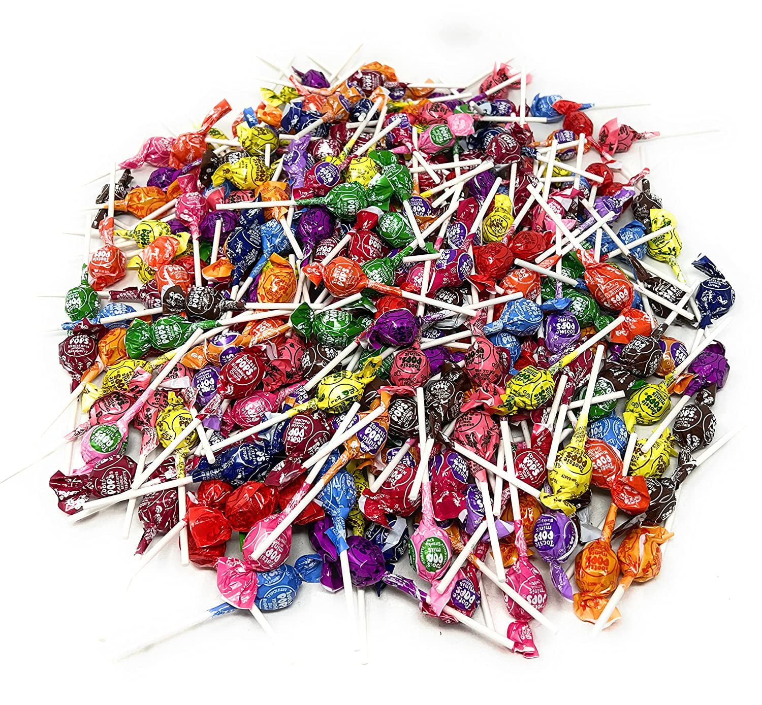Tootsie Roll Mini Pops Filled with Chewy Tootsie Roll Candy - Assorted 18 Flavor Variety Bulk Mix Value Pack 300+ Count Lollipops Suckers 4 Lbs (64 Oz