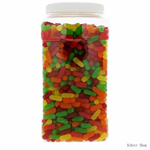 Mike & Ike Chewy Fruit Candy 7LB - Original Soft Chewy Fruit Candy in 128 FL OZ Gift Ready Reusable Square Jar