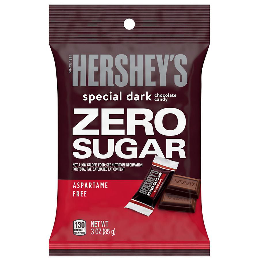 Hershey S Zero Sugar Chocolate Candy Bars Bag Special Dark 3.0oz