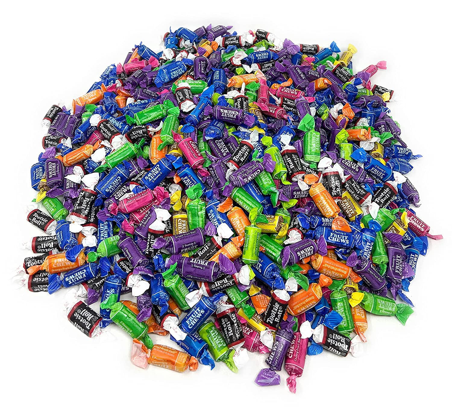 Tootsie Roll Fruit Chews and Original Chocolate Midgees American Chewy Taffies Candy Individually Wrapped in Resealable Bag Bulk 10 Lbs 500+pcs (160 O