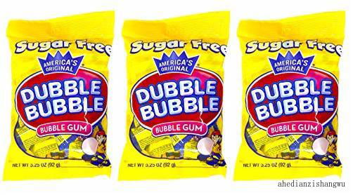 Gum 3.25 Ounce Bag (Pack of 3) – Individually Wrapped Sugar Free Bubble Gum