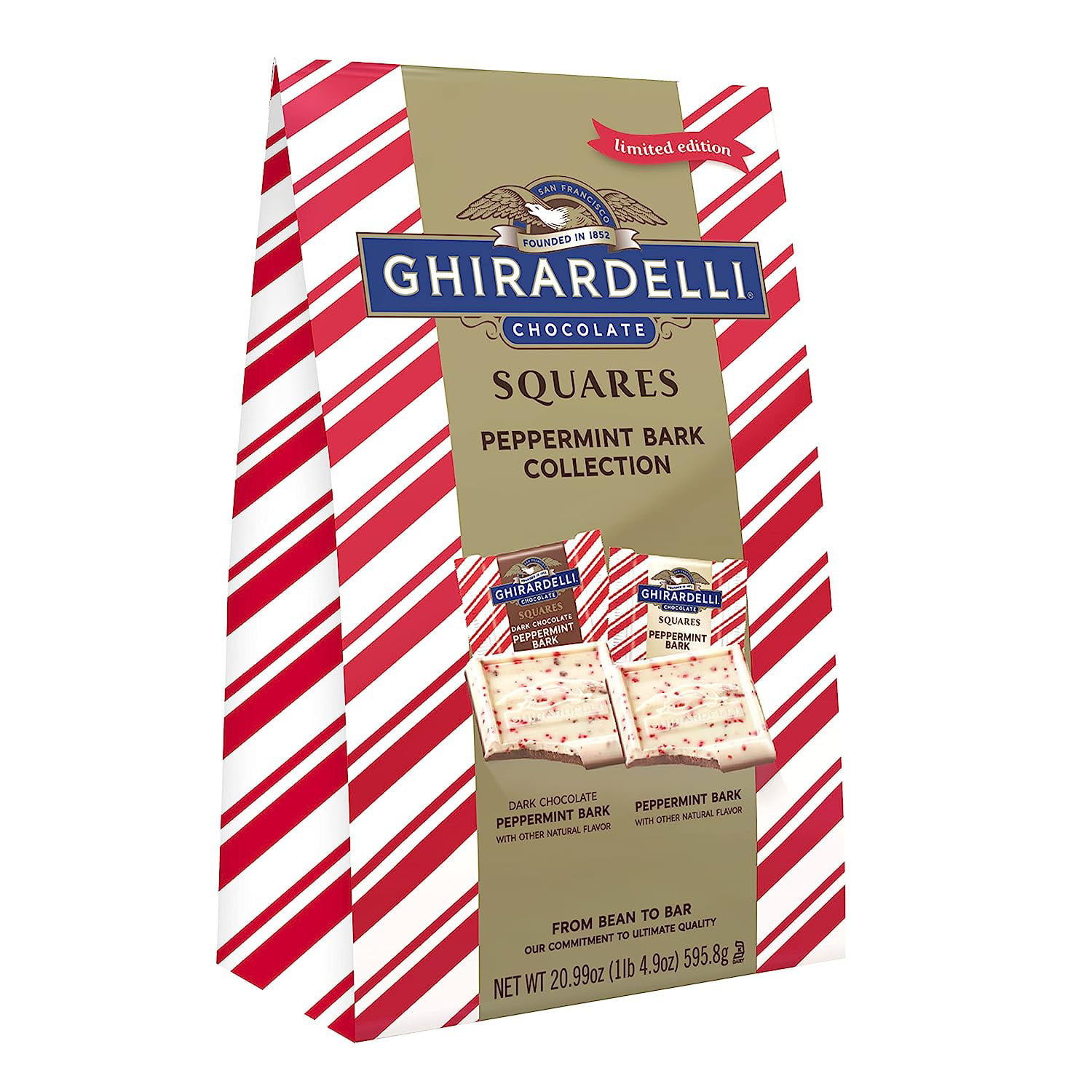 GHIRARDELLI Chocolate Squares  Peppermint Bark Assorted Chocolates for Easter Candy  20.99 OZ Bag