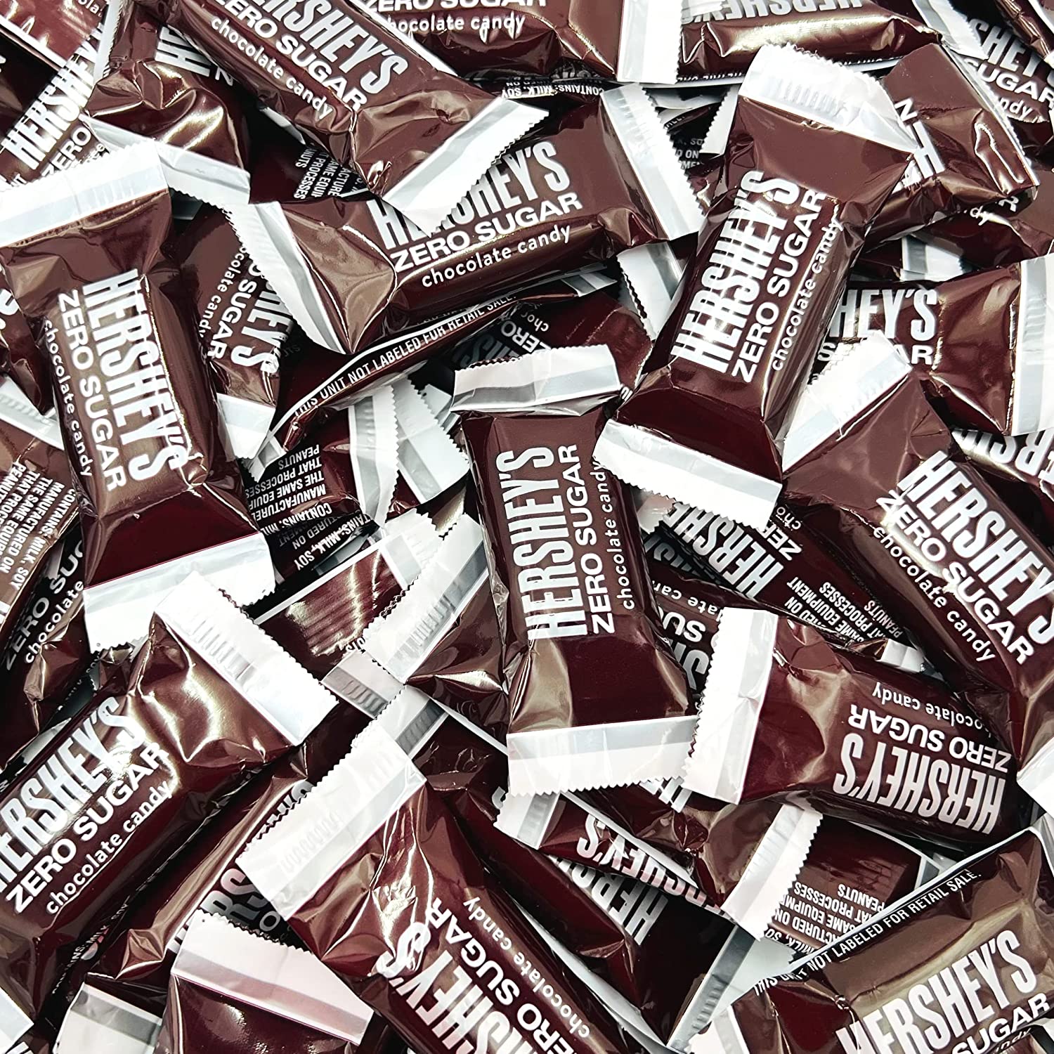 Hershey S Zero Sugar Chocolate Candy Bars  Individually Wrapped (2.5 Pound Bag)