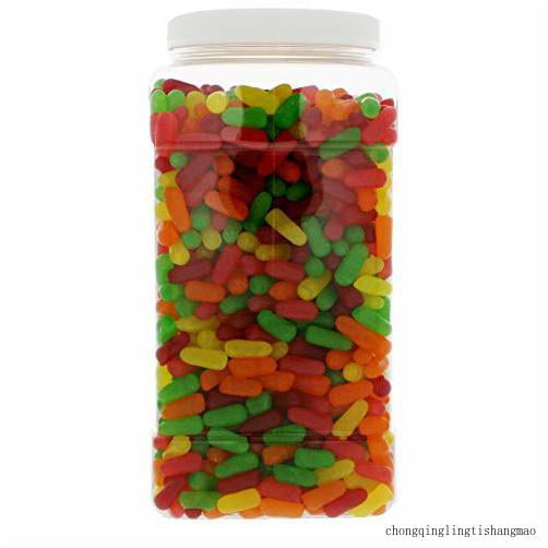 Mike & Ike Chewy Fruit Candy 7LB - Original Soft Chewy Fruit Candy in 128 FL OZ Gift Ready Reusable Square Jar