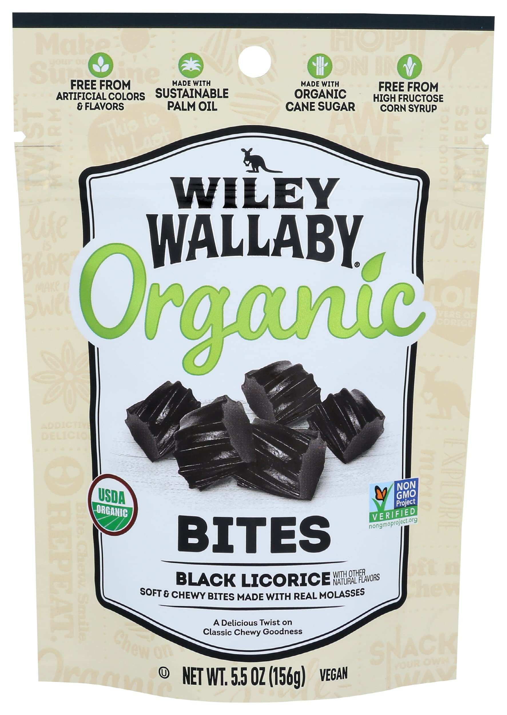 Wiley Wallaby Organic Black Licorice Bites  5.5 OZ