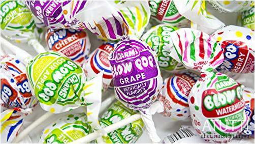 Blow Pops Assorted Fruit Flavors  Bubble Gum Inside  Individually Wrapped Bulk - 3 Pounds