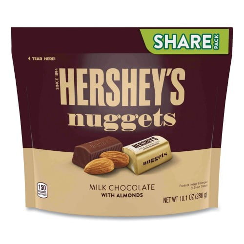 Hershey S Nuggets Share Pack  Milk Chocolate with Almonds  10.1 Oz Bag  3/Pack  (24600442)