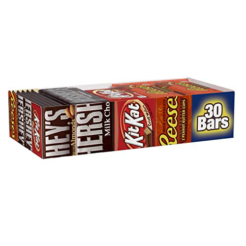 HERSHEY S  KIT KAT and REESE S Milk Chocolate Assortment Candy Bars  Individually Wrapped  45 Oz Bulk Value Pack (30 Piece)