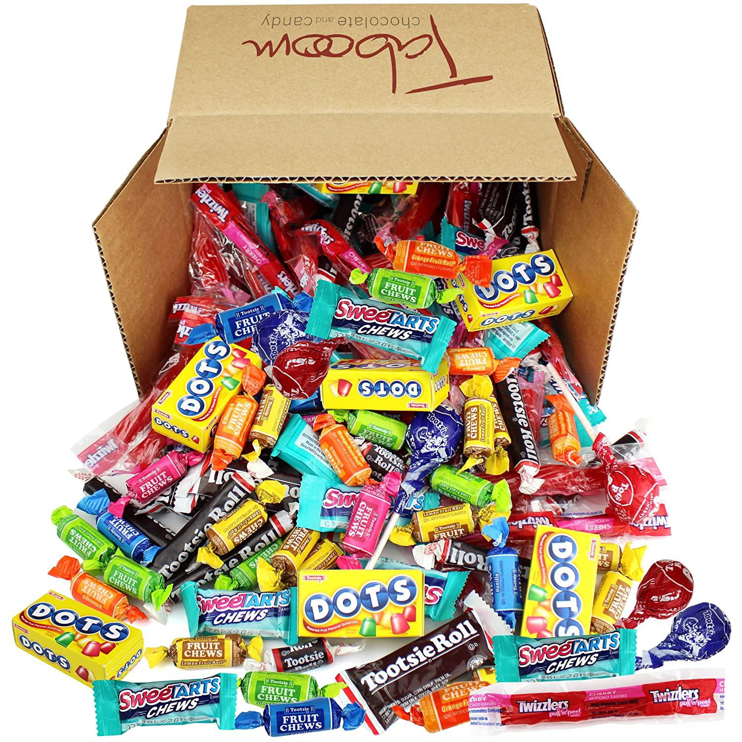 Assorted Bulk Candy Individually Wrapped Tootsie Rolls Pops Dots Twizzlers Assorted Rancher 5lb Box
