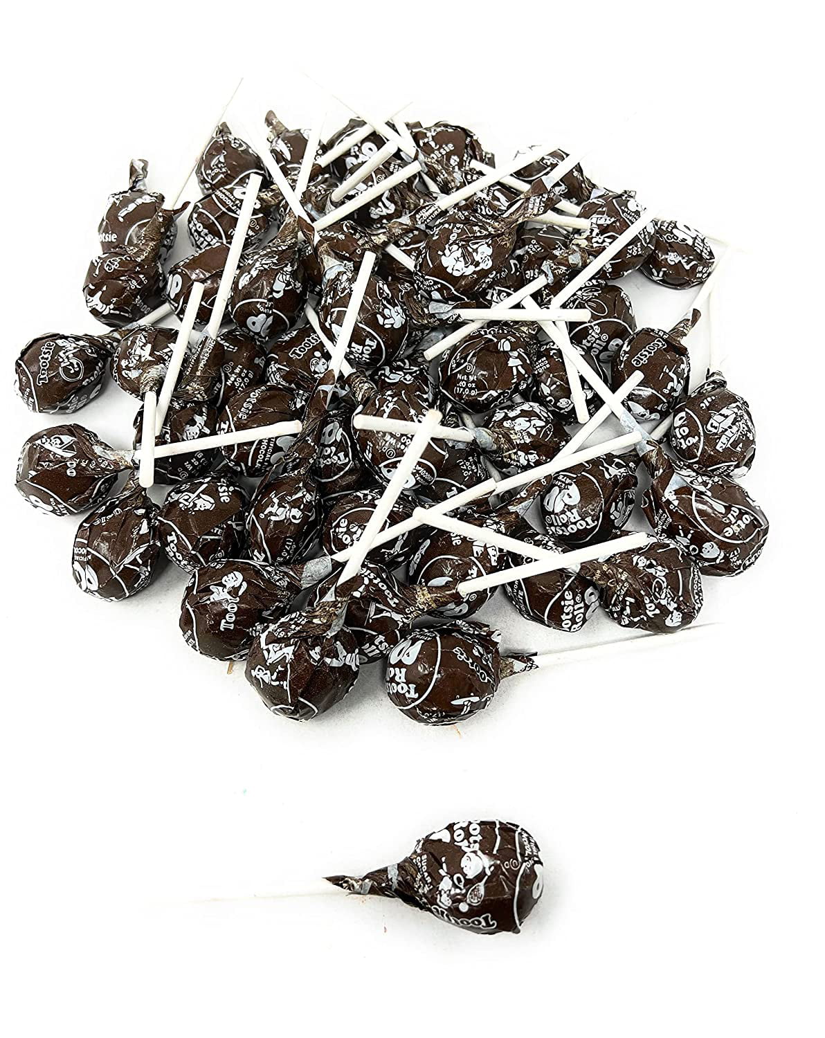 Chocolate Tootsie Pops Bulk Candy 50+ Count Lollipops Suckers Variety Brown Only Value Pack Aprox. 2.25 Lbs (36 Oz)