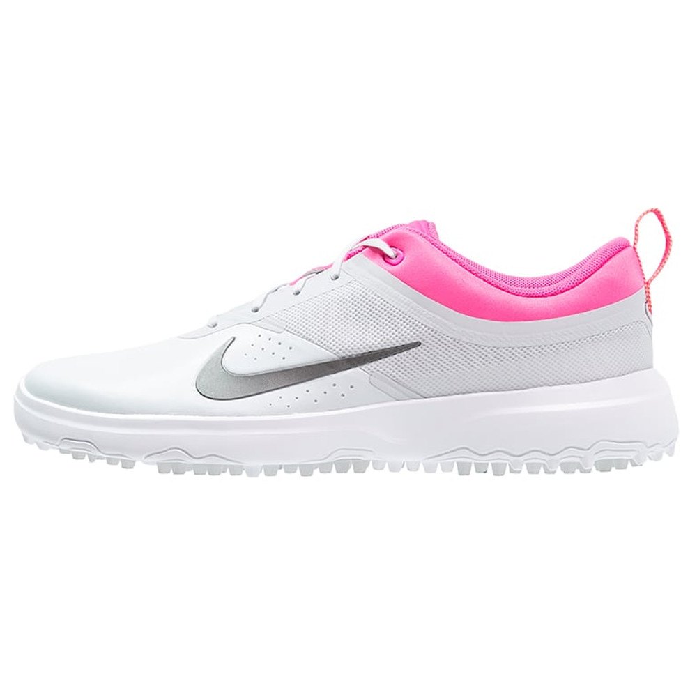 NEW Womens Nike Akamai Golf Shoes Spikeless Grey / Pink Size 10 M Ret: $99.99