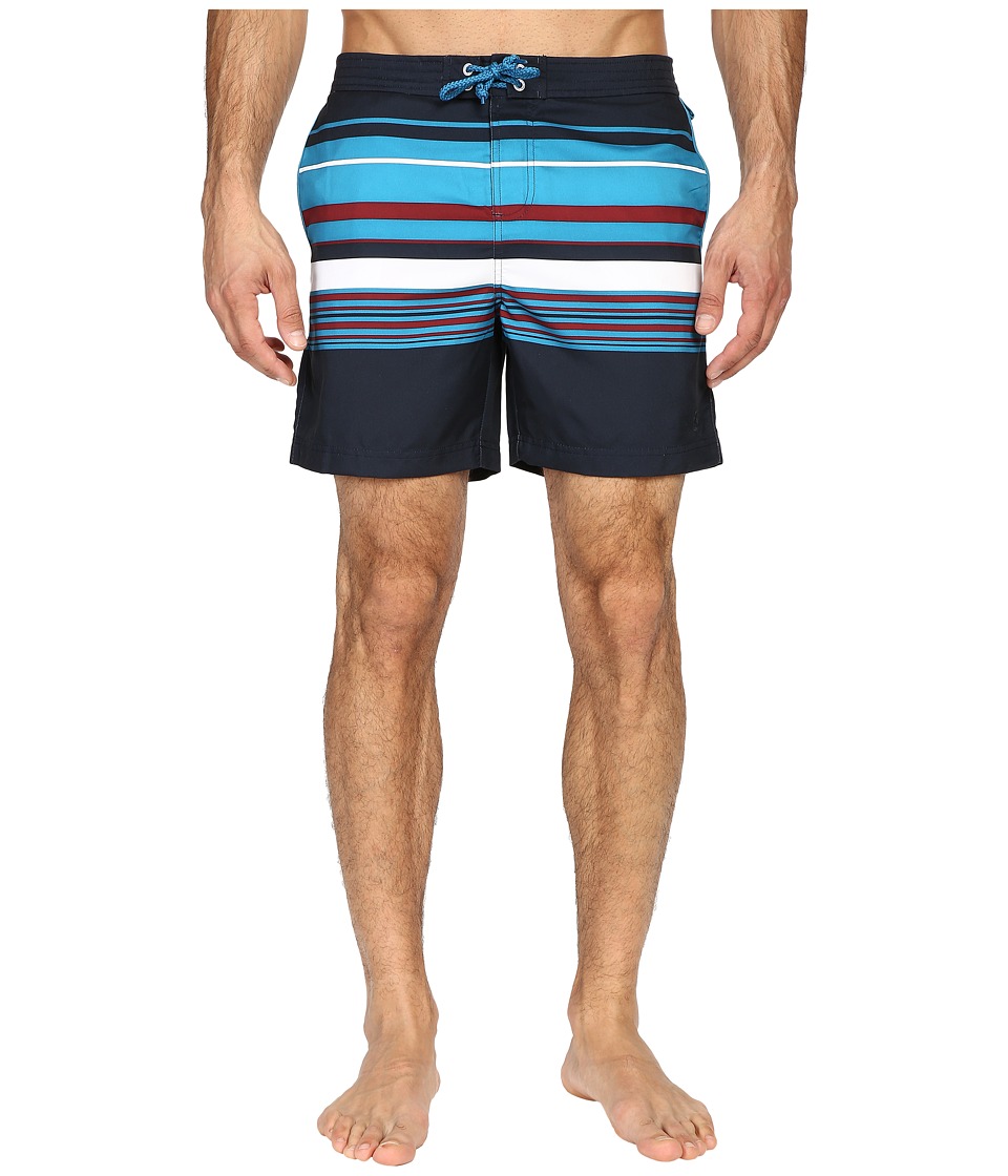 Original Penguin - Stripe Fixed Volley (dark Sapphire) Men's Swimwear