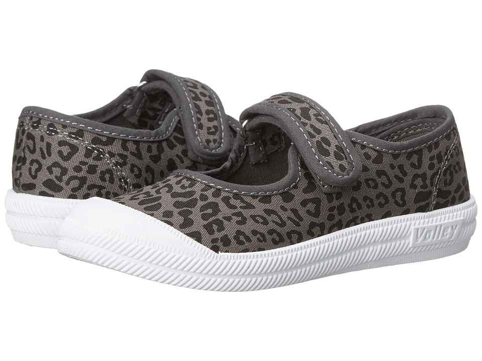 Volley Australia - Mary Jane (toddler/little Kid) (charcoal/black Leopard) Women's Maryjane Shoes