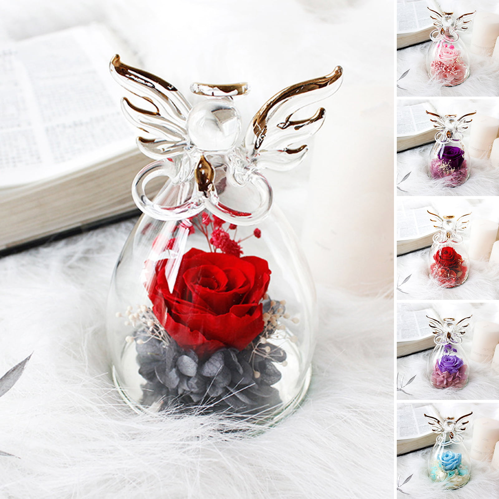 LA TALUS 1 Set Eternal Flower Eye-catching Exquisite Valentine Rose Flower Mothers Day Gift Holiday Decoration Pink
