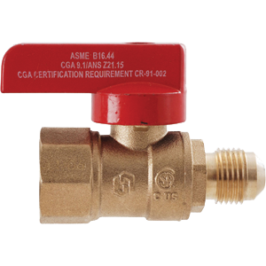 Ldr Industries 5091740 0.5 X 0.38 in. Brass Gas Ball Valve