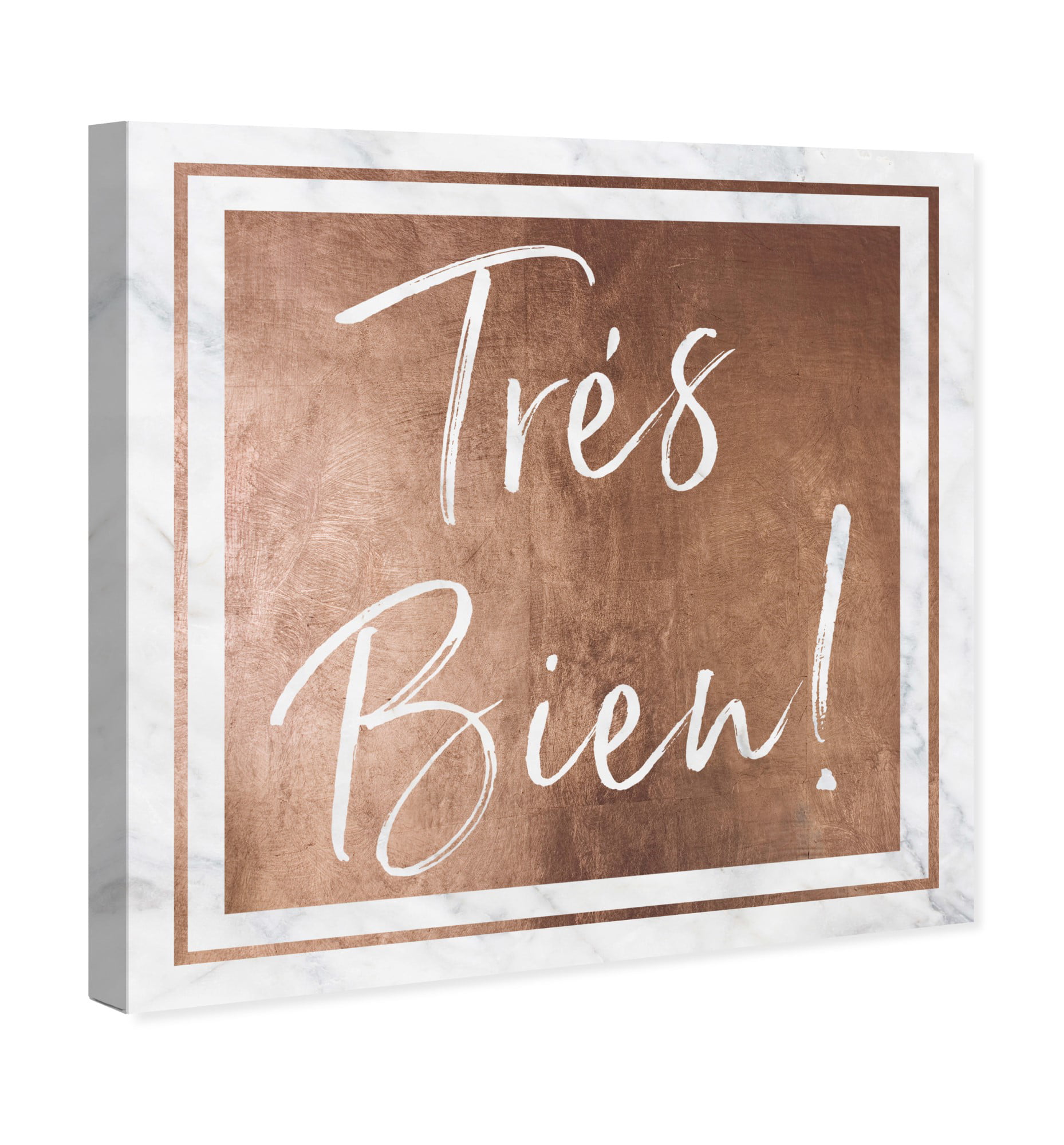 DNGTYCSC Typography and Quotes Wall Art Canvas Prints  Tres Bien Rose Gold  Quotes and Sayings - Pink  White