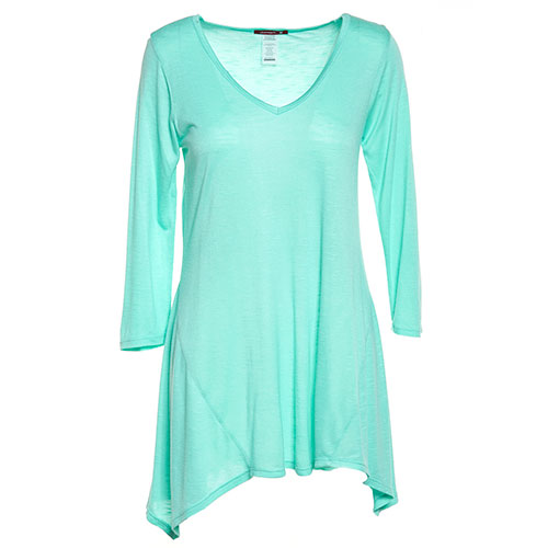Juniors Moa Moa Shark Bite Hem Top - Mint M, Mint