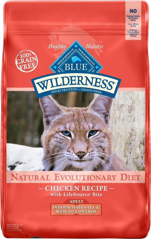 Blue Buffalo Wilderness Adult Indoor Hairball and Weight Control Grain-Free Chicken Recipe Dry Cat Food