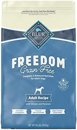 Blue Buffalo Freedom Grain Free Natural Adult Dry Dog Food  Chicken 24-lb 24 Pound (Pack of 1)