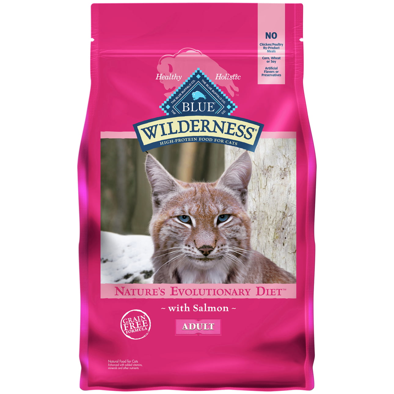 Blue Buffalo Wilderness High Protein Salmon Dry Cat Food for Adult Cats  Grain-Free  4 Lb. Bag