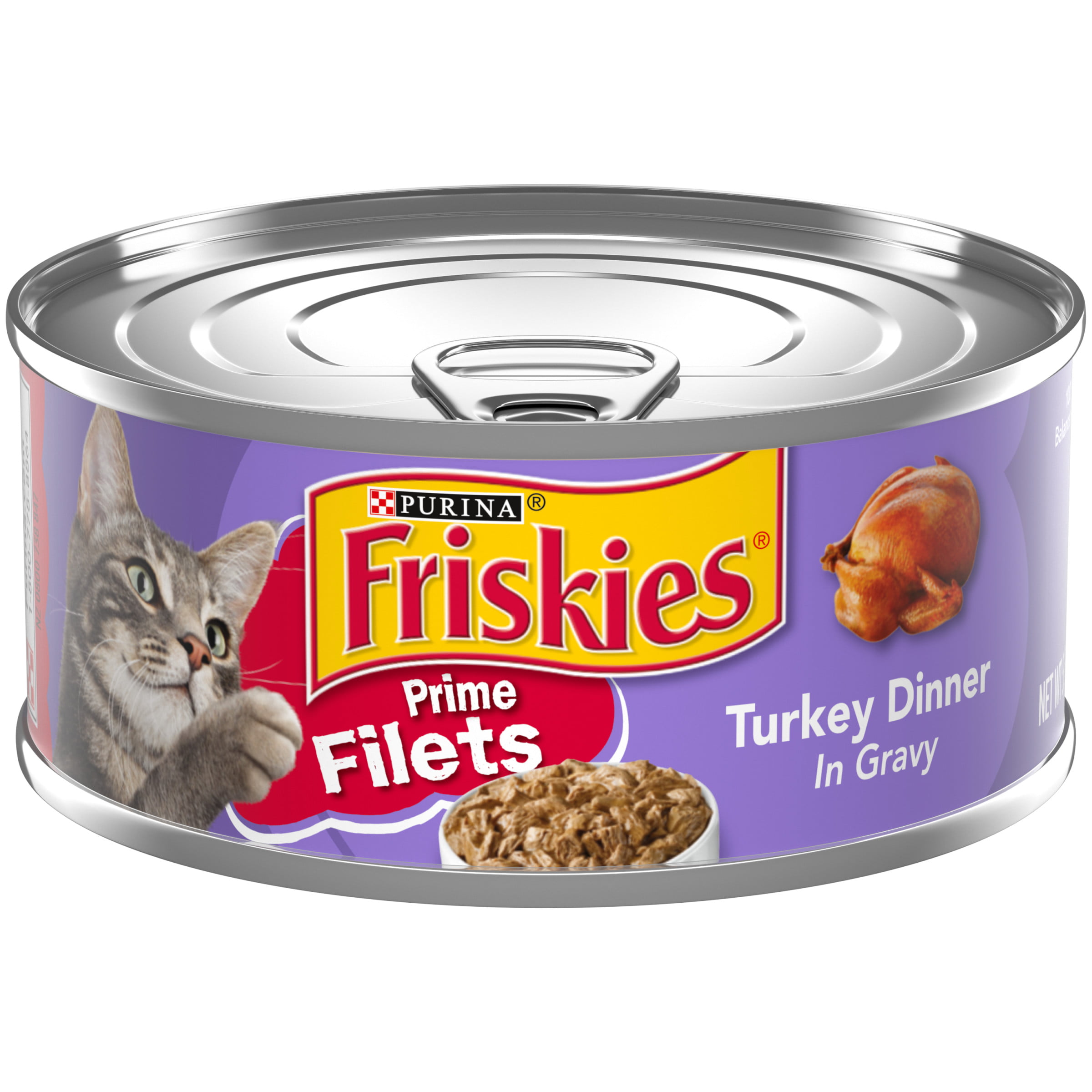 (12 Pack) Purina Friskies Prime Filets  Turkey Dinner in Gravy  Wet Cat Food  5.5 Oz Can