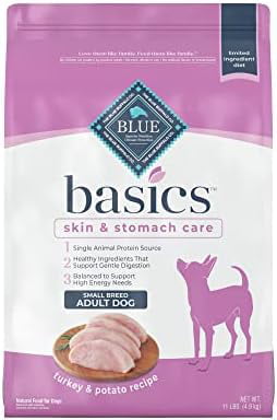 Blue Buffalo Basics Skin & Stomach Care  Natural Adult Small Breed Dry Dog Food  Turkey & Potato 11-lb 11 Pound (Pack of 1)