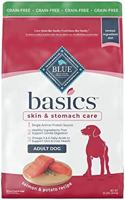 Blue Buffalo Basics Skin & Stomach Care  Grain Free Natural Adult Dry Dog Food  Salmon & Potato 22-lb Salmon & Potato